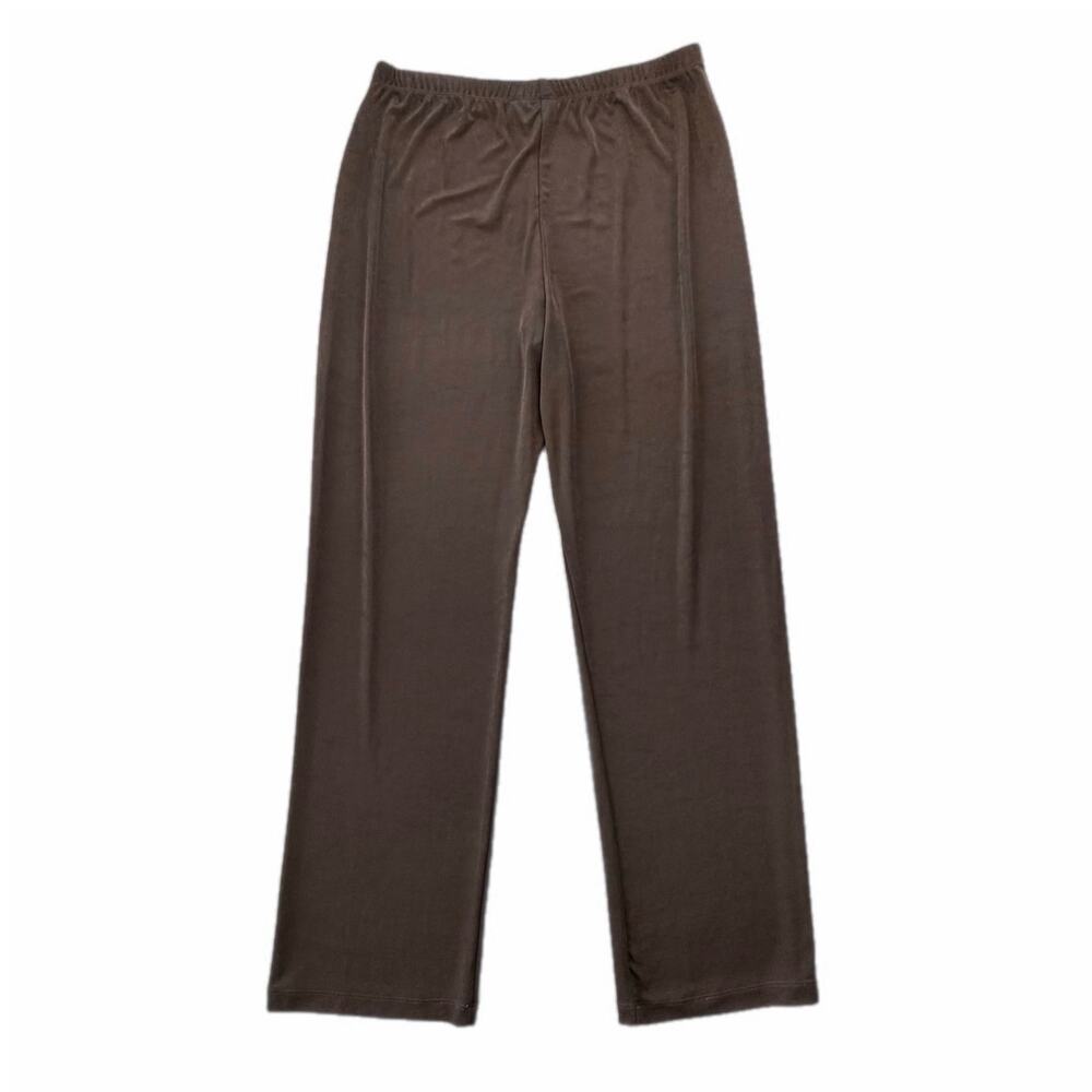 Chico’s Sz 2 TALL NEW Travelers No Tummy Brown Vacation Stretch Comfort Pants